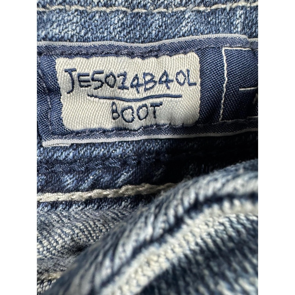 Miss Me Bootcut Jeans Womens 26 Blue Dark Wash Embroidered Rhinestone Denim - Picture 9 of 16